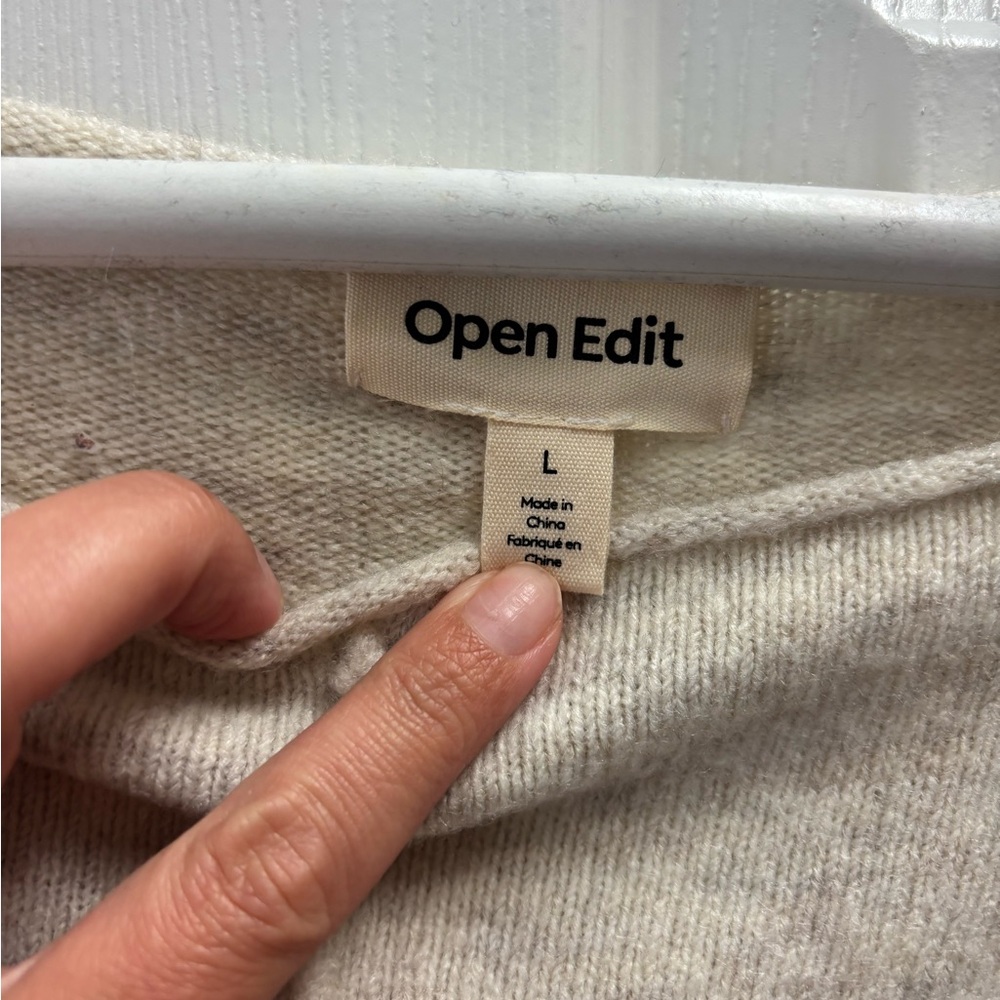 Open Edit Women's Cream Sweater